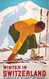 Erich Hermes, Winter in Switzerland, 1936, poster