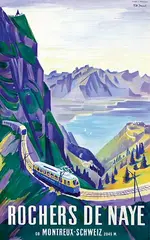 Pierre-Alexandre Junod, Rochers de Naye Montreux, 1945, poster