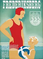 Thor Bøgelund, Frederiksberg Svømme Hal, 1938, poster