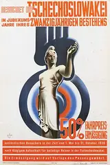 Arch Jonás, Besuchet Die Tschechoslowakei, 1938, poster