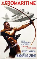 Albert V.E. Brenet, Chargeurs Réunis Aeromaritime de Dakar a Pointe Noire, poster
