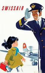 Donald Brun, Swissair, 1951, poster