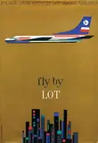 Hubert Hilscher, fly by LOT Polish Airlines, 1962, poster