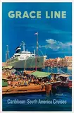 Carl G. Evers, Grace Line 'Santa Rosa' Curaçao Netherlands West Indies Caribbean, 1957, poster