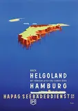 Ottomar C.J. Anton, HAPAG Seebäderdienst nach Helgoland mit "Königin Luise" und "Cobra" über Hamburg, poster