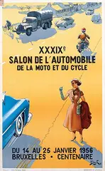 Hubert Olyff, XXXIXe Salon de L'Automobile Bruxelles 1956, 1955, poster