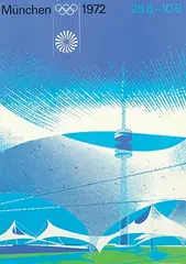 Otl Aicher, Olympische Spiele München 1972 Olympiastadium, 1970, poster