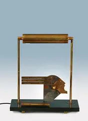 Cassandre, l'Intransigeant Art Deco desk lamp (functioning), 1928, poster