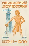 M. v.d. M., Interacademiale sportwedstrijden Amsterdam Lustrum (fencing), 1936, poster