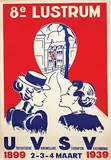 Initials J.V., 8e Lustrum Utrechtsche Vrouwelijke Studenten Vereeniging, 1939, poster