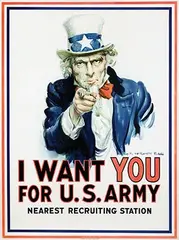 James Montgomery Flagg, I want you for U.S. Army (Uncle Sam), 1917, poster