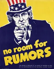 Ess-Ar-Geé, No room for Rumors National Victory Effort, 1942, poster