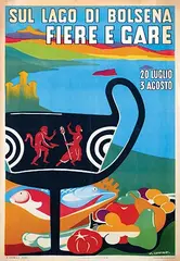 Angelo Canevari, Fiere e Gare Sul Lago di Bolsena, 1947, poster