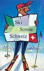 Pièrre Monnerat, Ski Sonne Schweiz, 1956, poster