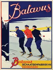 Monogram LDFvA, Batavus Schaatsenfabriek Heerenveen, poster