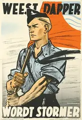 Cornelis Koekkoek, Weest Dapper Wordt Stormer, 1943, poster