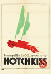 Lajos Márton, tranquille à 100? avec une Hotchkiss, 1930, poster