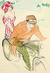 H. Usino, Without text, (motor scene), poster