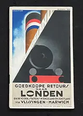 Goedkoope Retours naar Londen via Vlissingen-Harwich by Cassandre, 1928, poster, sold Jul 2022