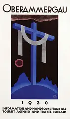 Richard Klein, Oberammergau Tourist Agencies and Travel Bureaus, 1930, poster