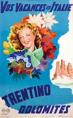Filippo Romoli, Trentino Dolomites, 1947, poster