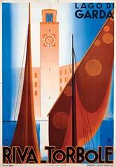 Giuseppe Riccobaldi, Riva-Torbole Lago di Garda, 1936, poster