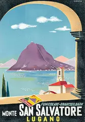 Franco Barberis, Monte San Salvatore Lugano, 1940, poster