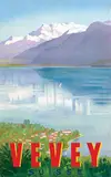 Charles Aubert, Vevey Suisse, 1950, poster