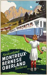 Wilhelm Friedrich Bürger, Montreux-Bernese Oberland Railway, 1937, poster