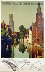 Chemins de Fer Belges Bruges by Herman Verbaere, poster, sold Jul 2022