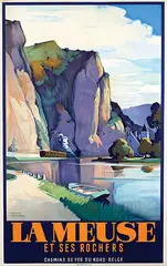 Chemins de Fer du Nord-Belge La Meuse et ses Rochers by Herman Verbaere, poster, sold Jul 2022