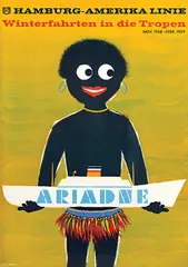 Uli Schierle, HAPAG Winterfahrten in die Tropen Ariadne, 1958, poster