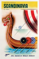 Jean Carlu, Pan Am Scandinavia by Clipper, 1954, poster