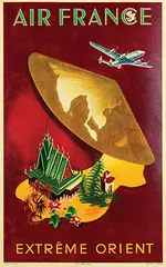 G. Dumas, Air France Extrême Orient (constellation), 1950, poster