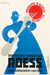 Léon Dupin, Charcuterie-Conserves Roess, 1933, poster
