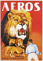 Kurt Koberstaedt, Aeros Raubtiergruppe VEB Zentral Zirkus Aeros, 1964, poster