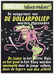 Louis Manche, De vangarmen van De Dollarpoliep worden afgesneden, 1942, poster