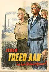 Cornelis Koekkoek, Jeugd Treed Aan in het Arbeidsfront!, 1944, poster