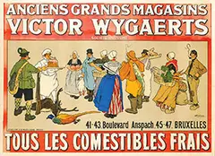 Henri Cassiers, Maison F. Wygaerts tous les comestibles frais Bruxelles, 1911, poster