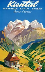 Kiental Reichenbach Kiental Griesalp by Louis Koller, 1950, poster, sold Jul 2022