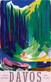 Otto Glaser, Davos Schweiz (lake), 1956, poster