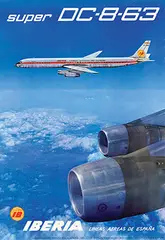 A. Moreno, Iberia Espana Super DC-8-63, 1968, poster