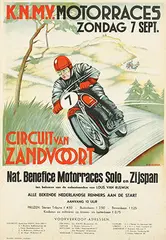 Dolly Rudeman, Circuit van Zandvoort KNMV Motorraces, 1950, poster