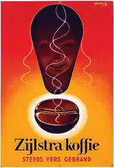 Koen van Os, Zijlstra koffie steeds vers gebrand, 1946, poster