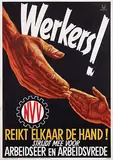 Wodan, NVV Werkers! Reikt elkaar de hand!, 1941, poster