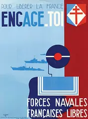 René Louvat, Engage-Toi Forces Navales Francaises Libres, 1943, poster