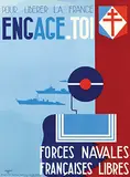 René Louvat, Engage-Toi Forces Navales Francaises Libres, 1943, poster