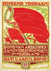 Albert P. Hahn jr., Zingend vooraan Bond van Arbeiders Zangvereenigingen, 1921, poster