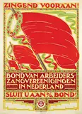 Albert P. Hahn jr., Zingend vooraan Bond van Arbeiders Zangvereenigingen, 1921, poster