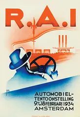 Jacob Jansma, RAI Automobiel-Tentoonstelling Amsterdam, 1934, poster